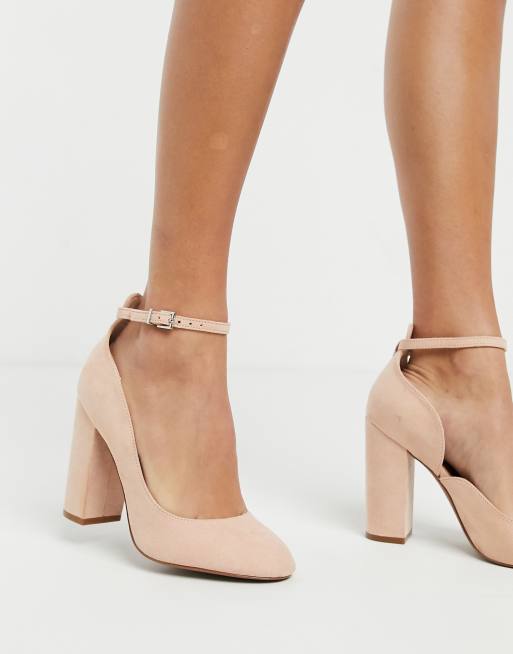 ASOS DESIGN Placid Chaussures talon haut carr Rose p le