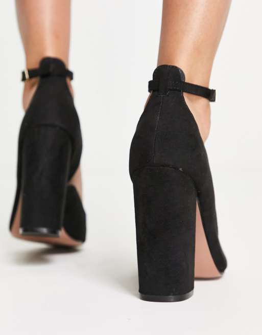 ASOS DESIGN Placid high block heels in black