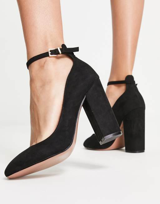 ASOS DESIGN Placid high block heels in black