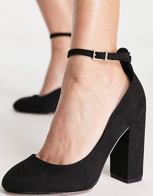 ASOS Placid High Block Heels in Black Womens Shoes Heels Sandal heels 