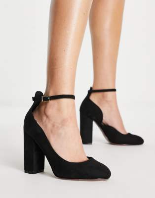 asos block heel court shoes