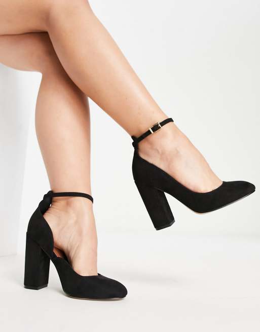 ASOS DESIGN - Placid - Scarpe nere a pianta larga con tacco alto e largo, 3 di 4