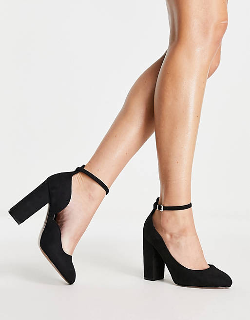 ASOS DESIGN – Placid – Svarta skor med hög blockklack