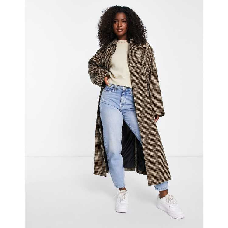  ASOS DESIGN plaid boyfriend coat