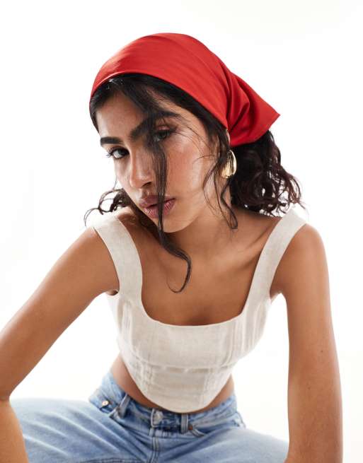 FhyzicsShops DESIGN plain headscarf in red