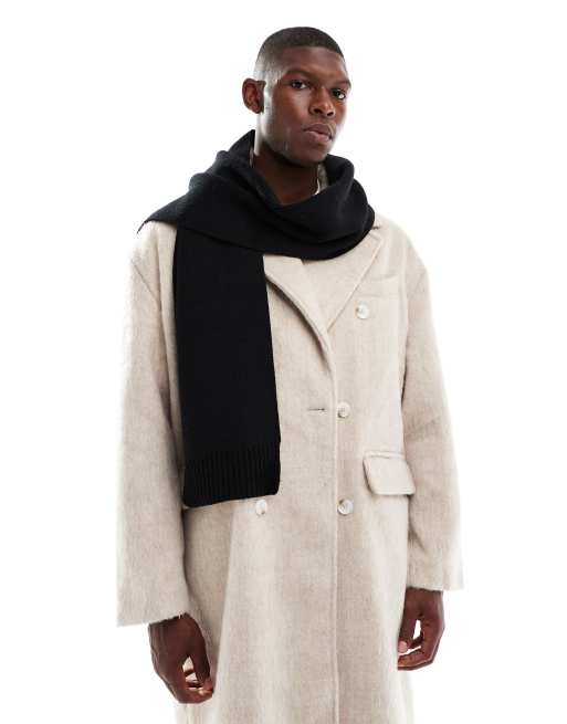 ASOS DESIGN plain scarf in black