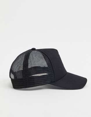 plain black trucker hat