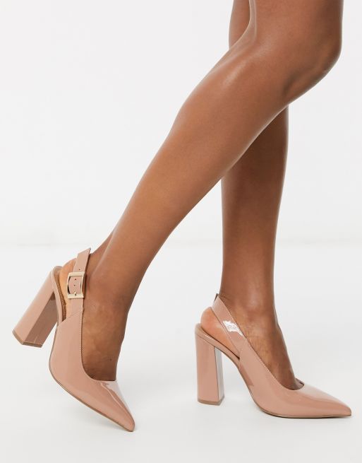 Asos nude 2024 block heels