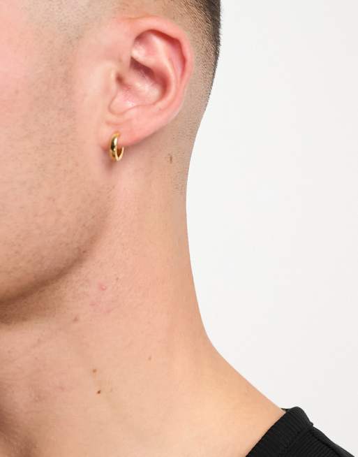 ASOS DESIGN – Platerowane 14-karatowym złotem kolczyki-koła o średnicy 9 mm, 4 z 4