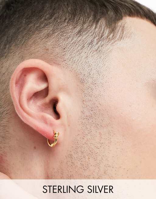 ASOS DESIGN – Platerowane 14-karatowym złotem kolczyki-koła z węzłem ze srebra wysokiej próby