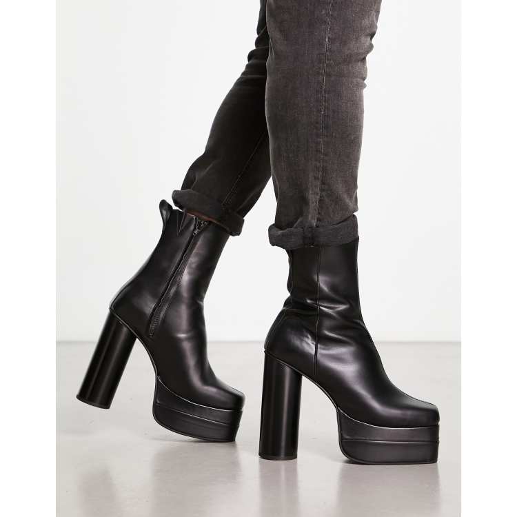 Black heeled hotsell boots asos