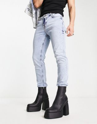 Shop Asos Design Platform Heeled Chelsea Boots In Black Faux Leather