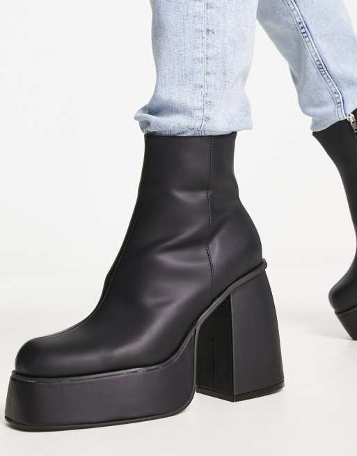 Asos design chelsea boots in clearance black faux leather with zips