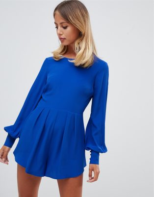 asos blue playsuit