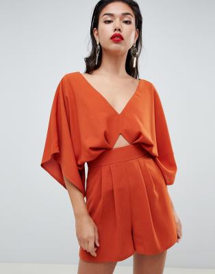 asos orange playsuit