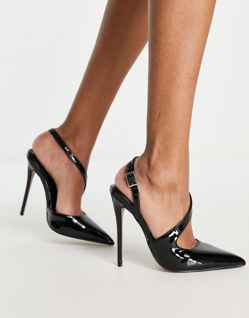 Black slingback outlet platform heels