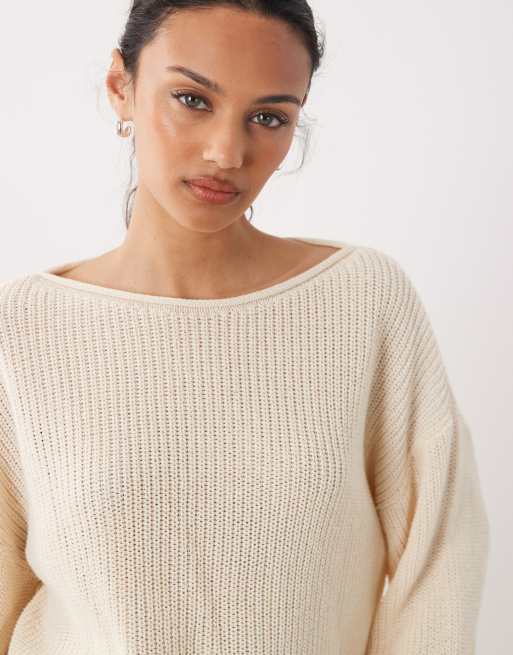 ASOS DESIGN – Plażowy sweter z ażurowej dzianiny w kolorze écru, 3 z 4