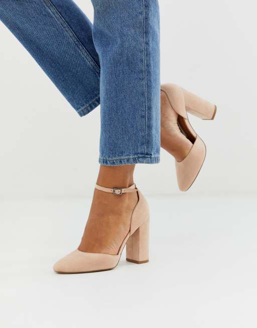 ASOS DESIGN Pleasant high block heels in taupe ASOS