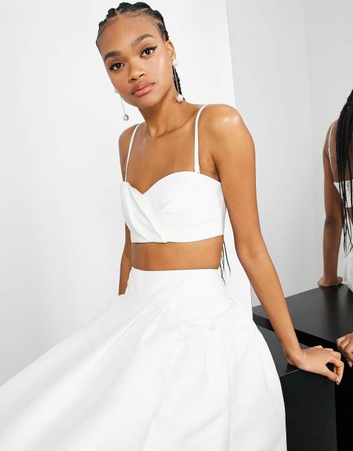 Long skirt and crop outlet top set for wedding