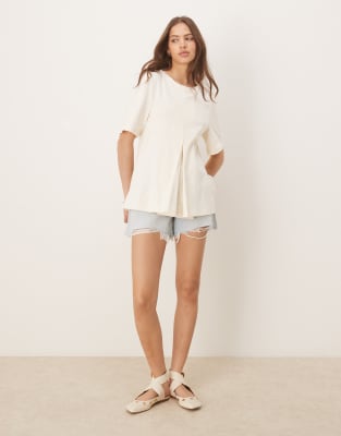 Asos Design Pleat Front Trapeze T-shirt