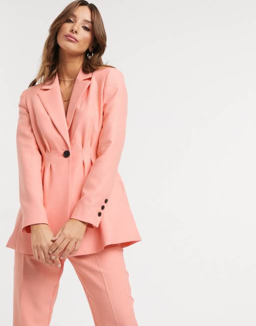 ASOS LUXE suit blazer and pants in light pink