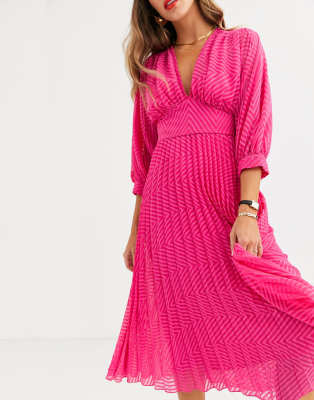 pink batwing dress