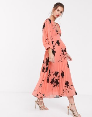 asos pink and orange dress