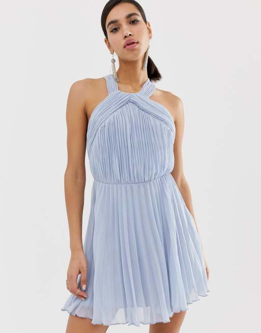 Asos design pleated clearance bodice halter midi dress