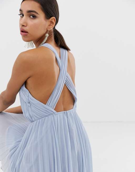 Asos design pleated 2024 bodice halter maxi dress