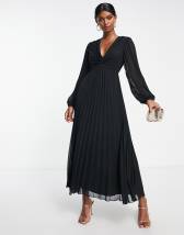 ASOS DESIGN Curve burnout button through shirred waist pleated