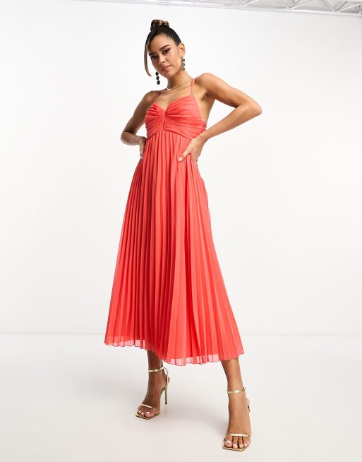 Asos coral bridesmaid store dress