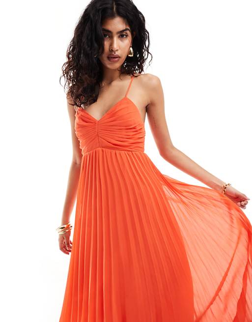 Coral Pleated Dress Coral Pleated Dress