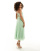 Asos Design Pleated Bodice Strappy Pleat Midi Dress With Tie Back Detail In Sage Green