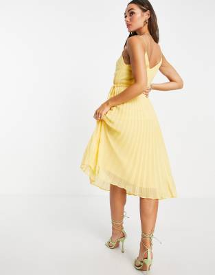 yellow cami midi dress