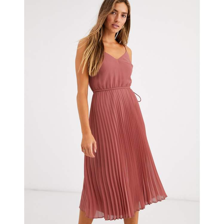 Cami pleated best sale midi dress