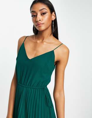 Green Pleated Dresses