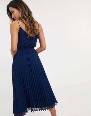 asos design pleated midi dress