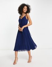 ASOS DESIGN Maternity angel sleeve midi pencil dress in navy