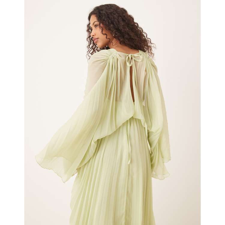 white christmas dresses Donna Karan Women's Chiffon Pleated Floral A-Line Dress - Midnight Green Multi main image 1