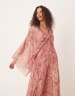 ASOS DESIGN pleated chiffon twist front maxi dress in ditsy