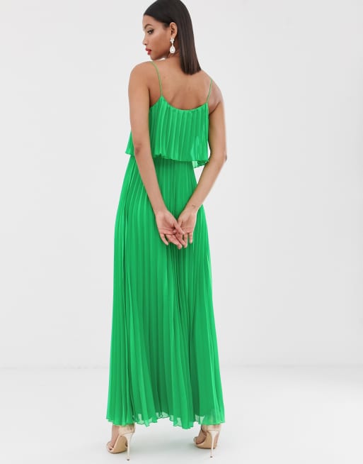 Pleated crop top store maxi dress