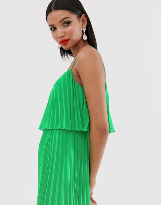 Asos design pleated crop top sale maxi dress