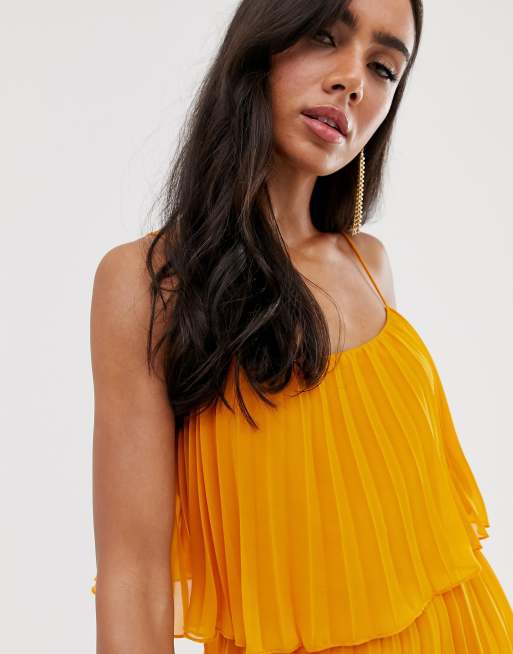 Asos design pleated crop top best sale midi dress