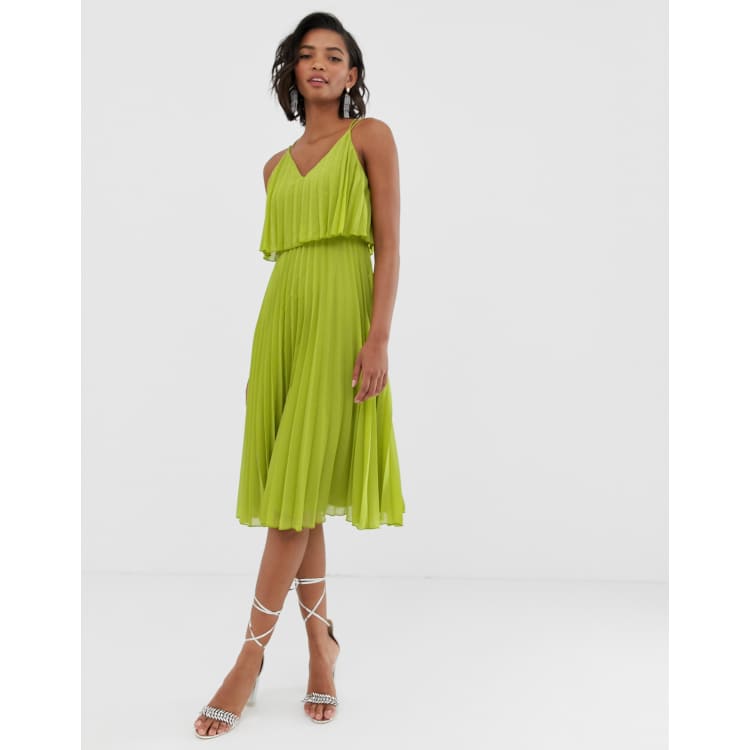 Asos design pleated shop crop top maxi dress