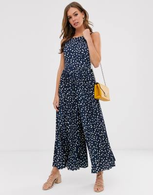 polka dot culotte jumpsuit