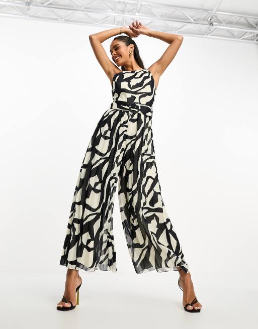 Pleated store culotte jumpsuit