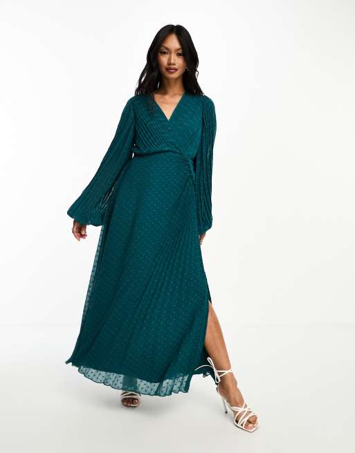 Chiffon wrap 2024 maxi dress