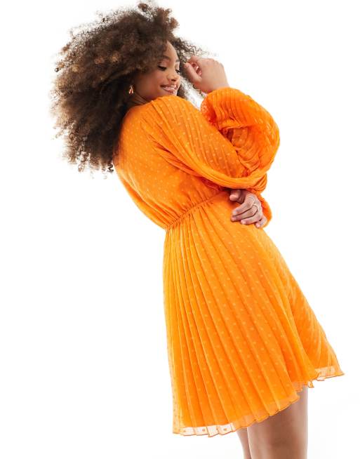 Orange button hot sale dress