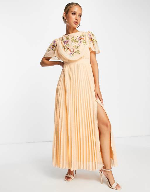 Asos design maxi dress with pinny bodice in embroidered dobby hotsell
