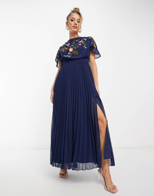 Asos navy shop dress wedding